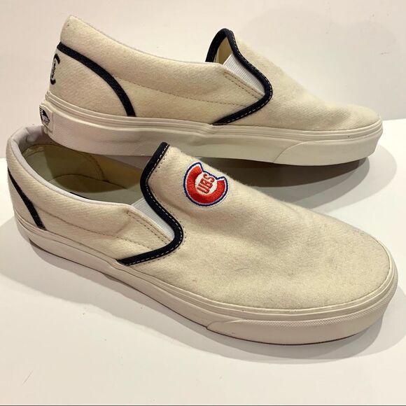 Vans White Wool‎ Chicago Cubs Slip-on Loafer 9.5 main image 4